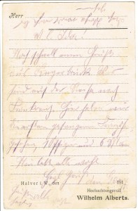 Feldpostkarte Georg Schmiele vom 11.8.1914 (Seite 2/2)